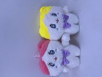 773-19 7in White Cat (purple bo tie & saw eyes)